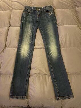 Armani Exchange Women's Straight Leg Jeans - Dark Blue with Faded Wash
